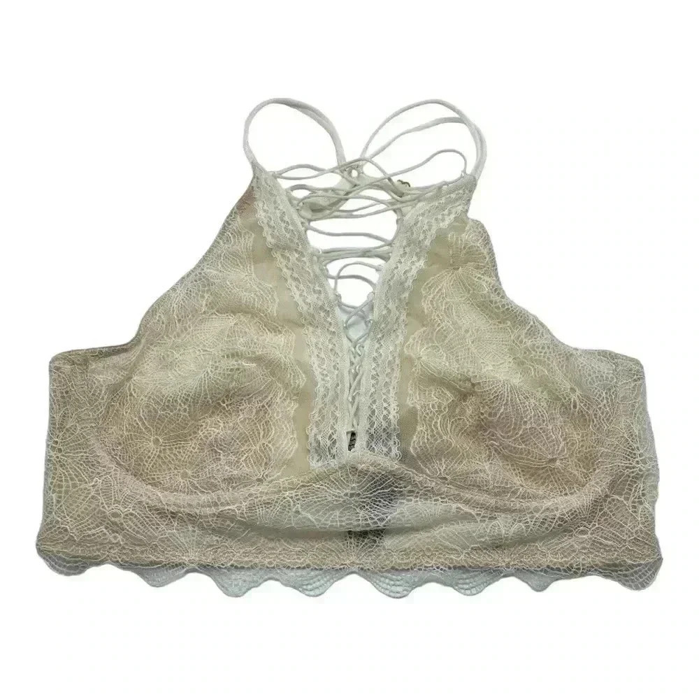 Victoria's Secret lace High Neck Ivory sexy lace Bralette Size Medium